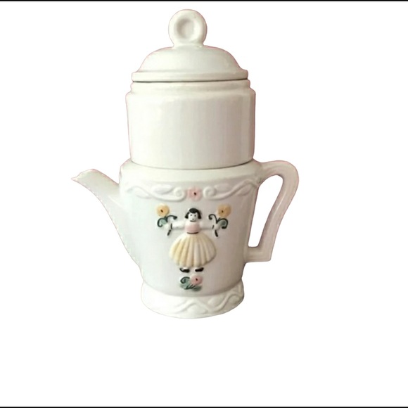 VTG PORCELIER VITREOUS TEA POT DUTCH GIRL - Picture 1 of 11